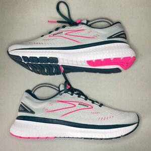 Brooks Glycerin 19 Women Size 9.5B Grey Navy Coral Running Shoes Very Clean